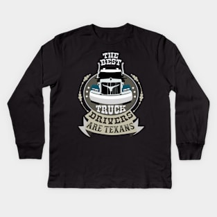 Texas Big Truck driver_light color Kids Long Sleeve T-Shirt